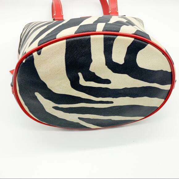 NWT Dooney & Bourke Logo Lock Zebra Print Shoulder Bucket Bag - Picture 7 of 15